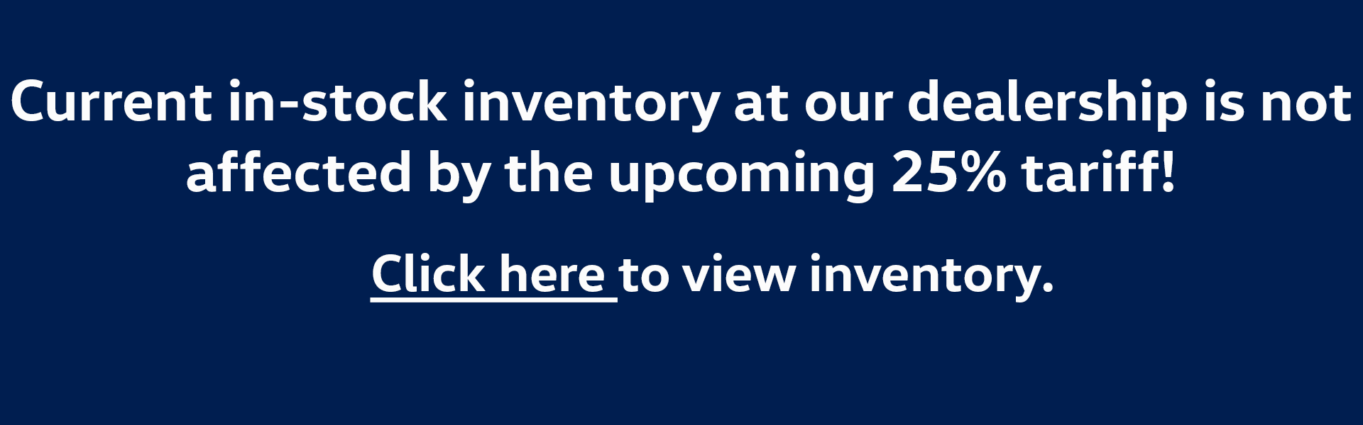 Tariff inventory
